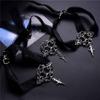 Women Gothic Black Lace Necklace for Halloween Punk Costume Party Royal Court Vampire Choker Jewelry Gift Vintage Choker