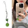 Glückbringende vierblättrige Kleeblätter Handy-Lanyard Elegante vierblättrige Kleeblätter Handy-Anhänger Trendige Perlen-Handy-Hänger