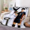 Coperte a Quadri Anime Pallavolo Haikyuu Decorazione Peluche Pile Corallo Coperte Morbide da Lanciare per Letto Viaggio Trapunta Manga Miya Atsumu