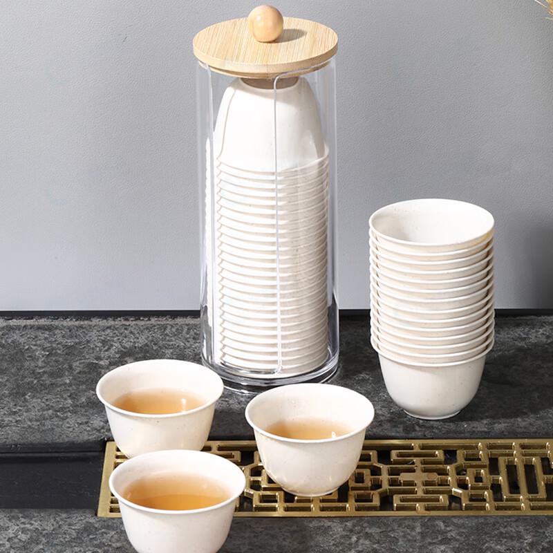 Jingcai Qiyuan Disposable Paper Tea Cups and Holder Set