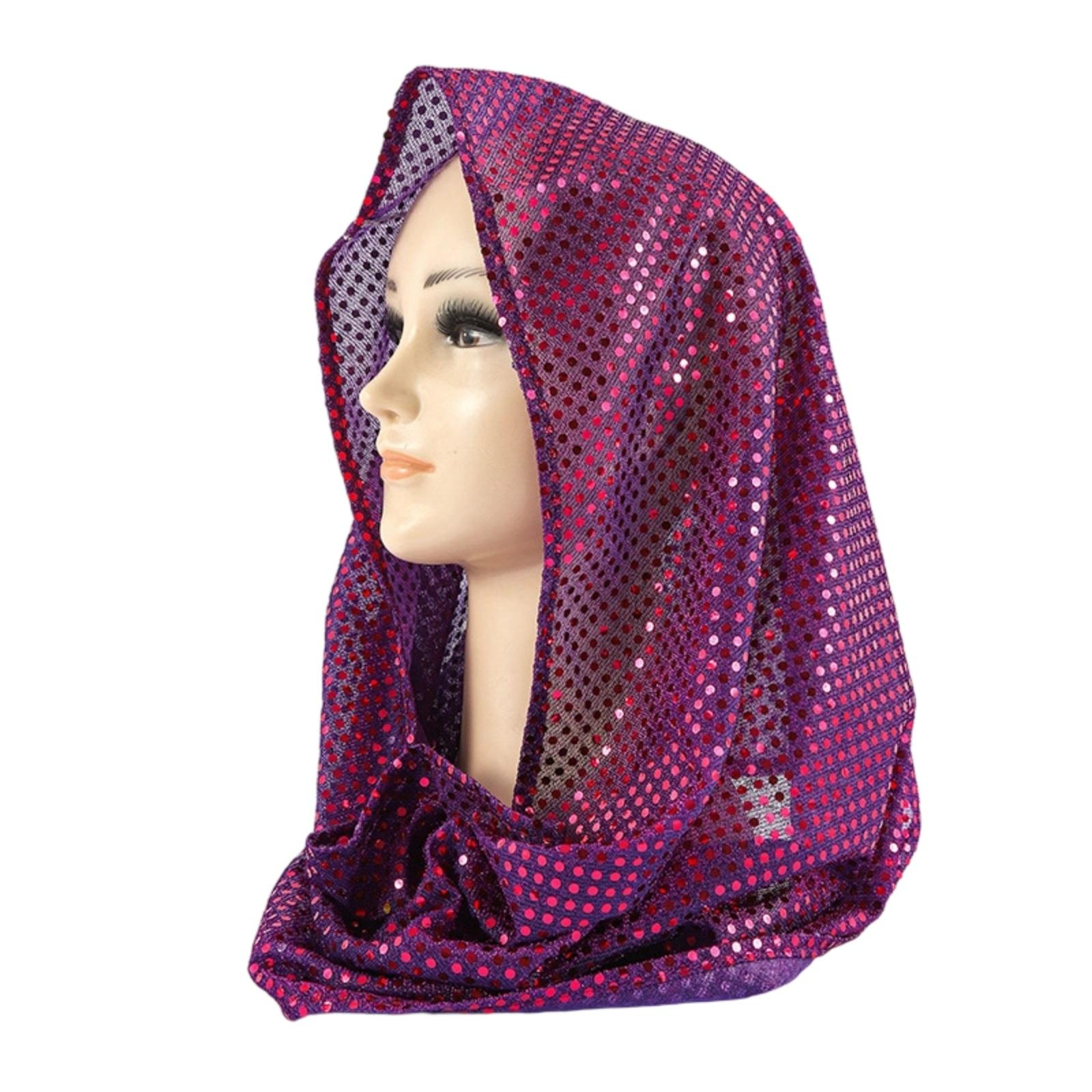 

Women s Sequin Hooded Headscarf Head Wraps Fashion Skullies for Party Daily Wear One Size