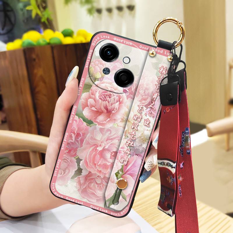 Dirt-resistant Wrist Strap Phone Case For Tecno POP9 4G/Spark GO 1/KL4 Anti-knock Anti-dust Soft case Durable Lanyard