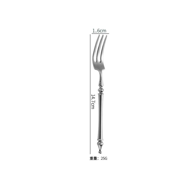 Knives, Forks and Spoons 304 Stainless Steel Western Tableware French Light Luxury Retro Style Restaurant Legendary Knives and Forks Dessert Spoon