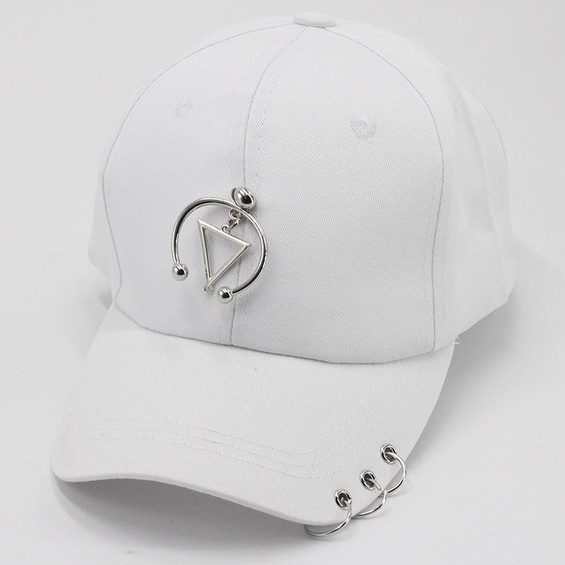 Dad Hat Creative Piercing Ring Baseball Cap Punk Hip Hop Caps Cotton Adult Casual Solid Adjustable Unisex Caps