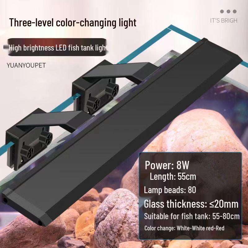 2025 Waterproof Fish Tank Light: Color-Changing Clip-On LED for Aquatic Plants and Warm Lighting