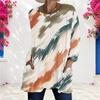 Women Plus Size Round Neck Long Sleeve Printed Loose Longline T Shirt With Pockets