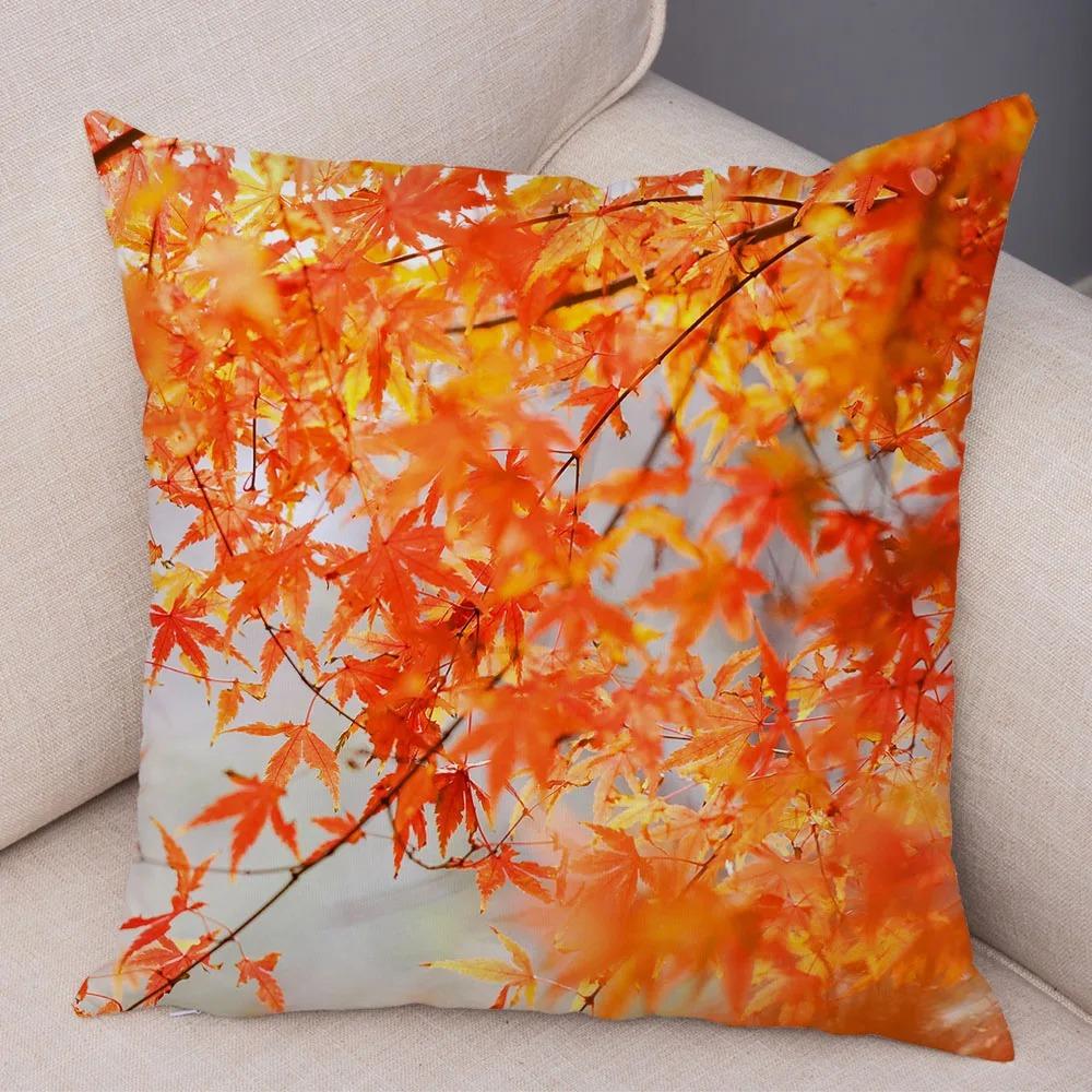 Herbst Ahornblatt Druck Kissenbezug Büro Wohnzimmer Zuhause Kissenbezug Auto Ornamente