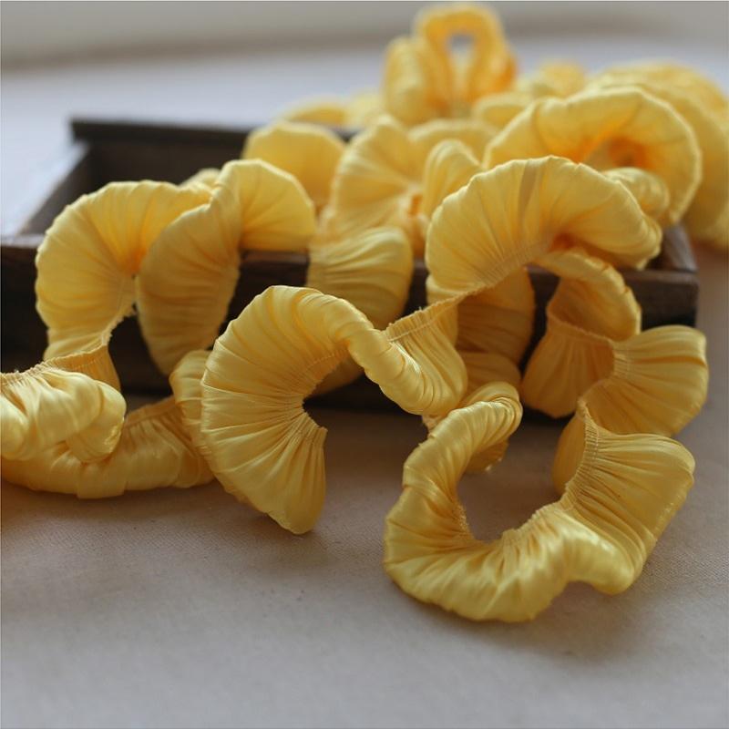 4M Glitzer Superweicher Kristall Satin Doppellagig Plissiert Rüschenspitze Besatz DIY Nähen Kleidung Rocksaum Heimtextildekor