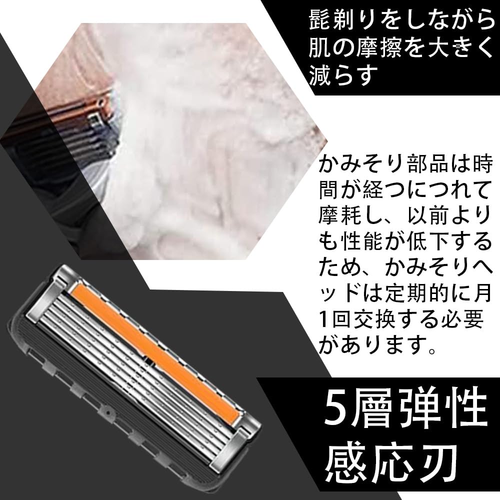 Gillette Compatible Replacement Razor Replacement Parts for Black 12-Pack ProGlide/Fusion Blades, 5-Blade Heads, Men,