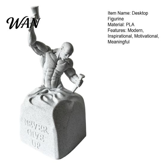 Simple Design Sculpture Self Made Man 3D Printed Abstract Figure Statue Desktop Never Give Up Inspirational Figurine for Home Office Table Shelf Decor