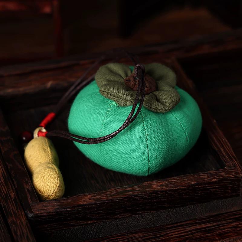 Persimmon-Shaped Incense Bag Pendant for the Dragon Boat Festival, Mugwort Mosquito Repellent Small Persimmon Sachet, Car Hanging Ornament, Chinese