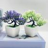 Artificial Bonsai Realistic Looking Geometric Shape Potted Unfading Not Withered Maintenance Free