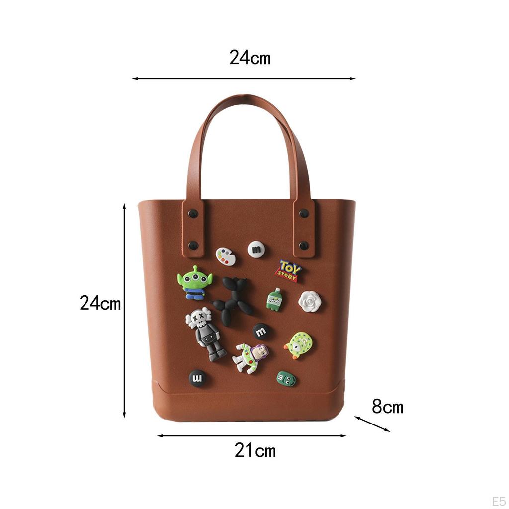Beach Hole Bag Portable Fashion Open Tote for Shopping Boat Tours Dating Light Blue