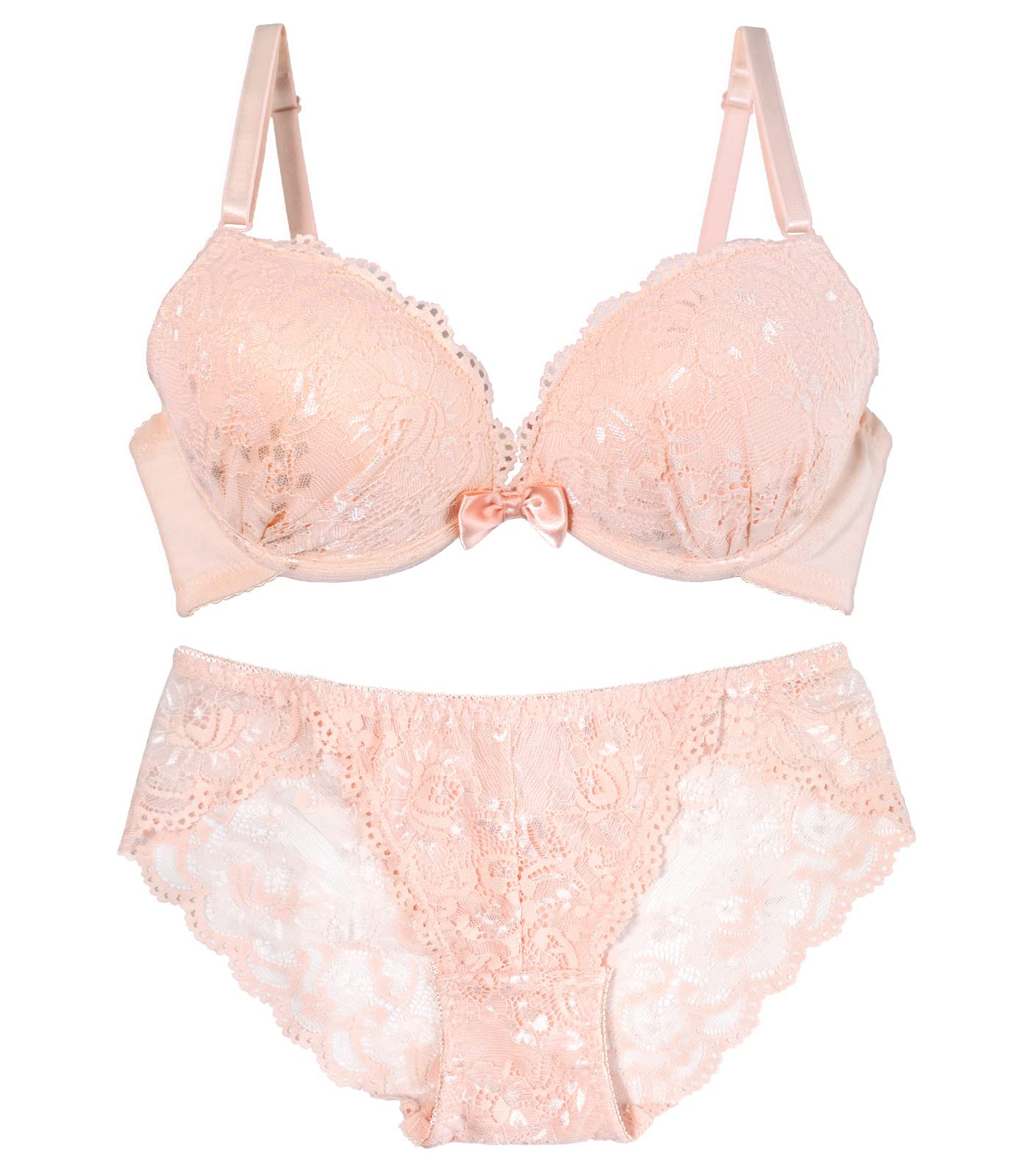 

Laulea Akoakoa Персиковый B65 Бюстгальтер и трусики Идеально подходит для нарядного или повседневного ношения Кружевное нижнее белье Женский комплект, Пуш-ап,