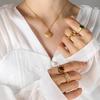 Korean Style Fashion Seashell Pendant Necklace, Gold Plated, Fade Resistant, Perfect for Commute, Travel, and Vacation.
