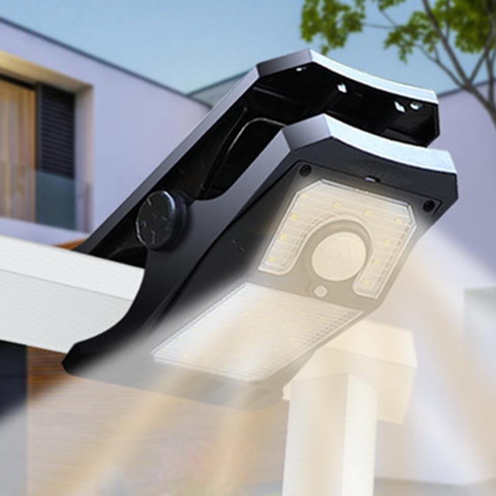 118LED 3 Color Temperature Solar Lights Outdoor Clip-on Motion Sensor Lights 3 Mode IP65 Waterproof Security Light For Fence