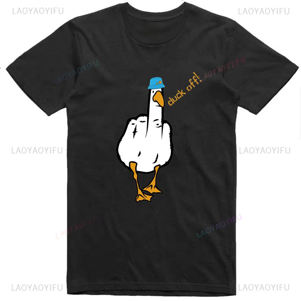 Mens Funny T-Shirt Rude Seagull Design Regular Fit Tee Women Men 3D Print Cartoon Graphic T-Shirts