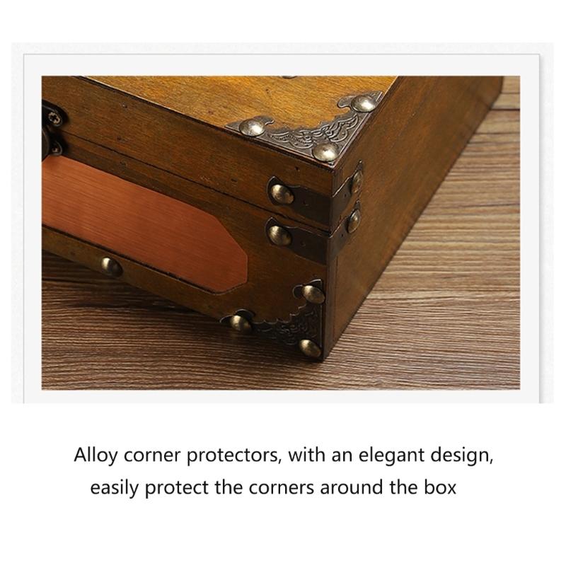 Vintage Wooden Keepsakes Chest with Lock Mechanism Antique Jewelry Storage Box Lockable Small Accessories Container