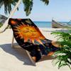 Solar System Art Sun Face Design Beach Towel Quick-drying for Travel Outdoor Sports Jogging Beach and Swimming