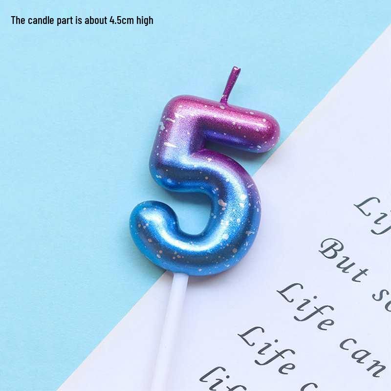 Large Rainbow Laser Number Balloons and Candles for Birthday Cakes and Party Decorations