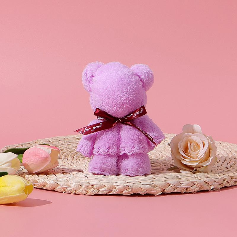 Opening coral velvet bear towel elementary school students reward marriage