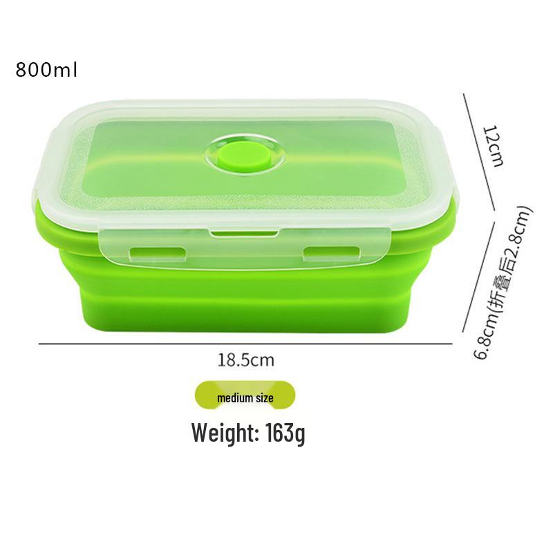 Portapranzo Pieghevole in Silicone per Conservazione Fresca - Contenitore Quadrato Portatile e Adatto per Esterni