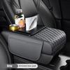 Hochwertiges Armlehnenpolster für die Mittelkonsole im Auto, mit Taschentuchbox und 2 Getränkehaltern, PU-Leder-Armlehnenbox-Pad, tragbares Armlehnenkissen für das Auto