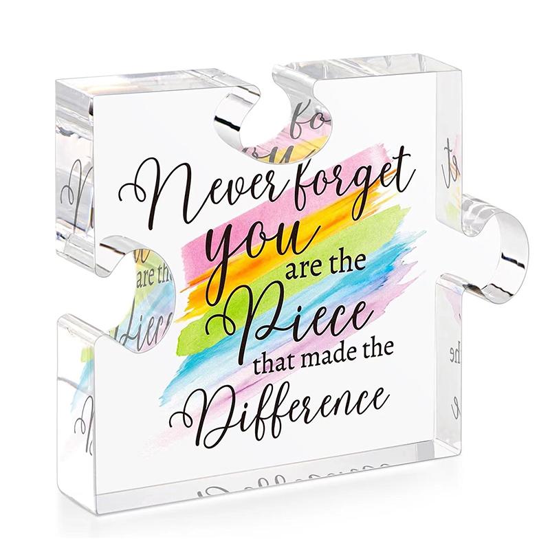 Creative Irregular Acrylic Puzzle Graphic Plaque Graduation Season Thank You Teacher Blessing Plaque Office Desk Decoration Gift