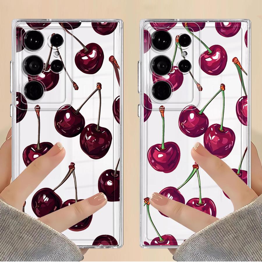 Fruit Cherry Phone Cover Case for Samsung Galaxy S26 S22 FE S24 S21 Note 20 Ultra 10 S25 Edge S20 Plus S23 Ultra