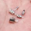 High Quality Stainless Steel Crimp End Beads Caps Leather Cord Clip Tip Fold Crimp Bead Bracelet Connectors For Jewelry Making