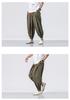 2024 Men's Linen Casual Pants: Chinese & Japanese Style, Loose Wide Leg, Tapered Plus Size Harem Carrot Pants