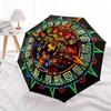 1pc Mayan Calendar Skull Automatic Open/close Umbrella, 8-Rib Sturdy Structure, Portable Travel Umbrella, Parties, Everyday Use, Outdoor Acc