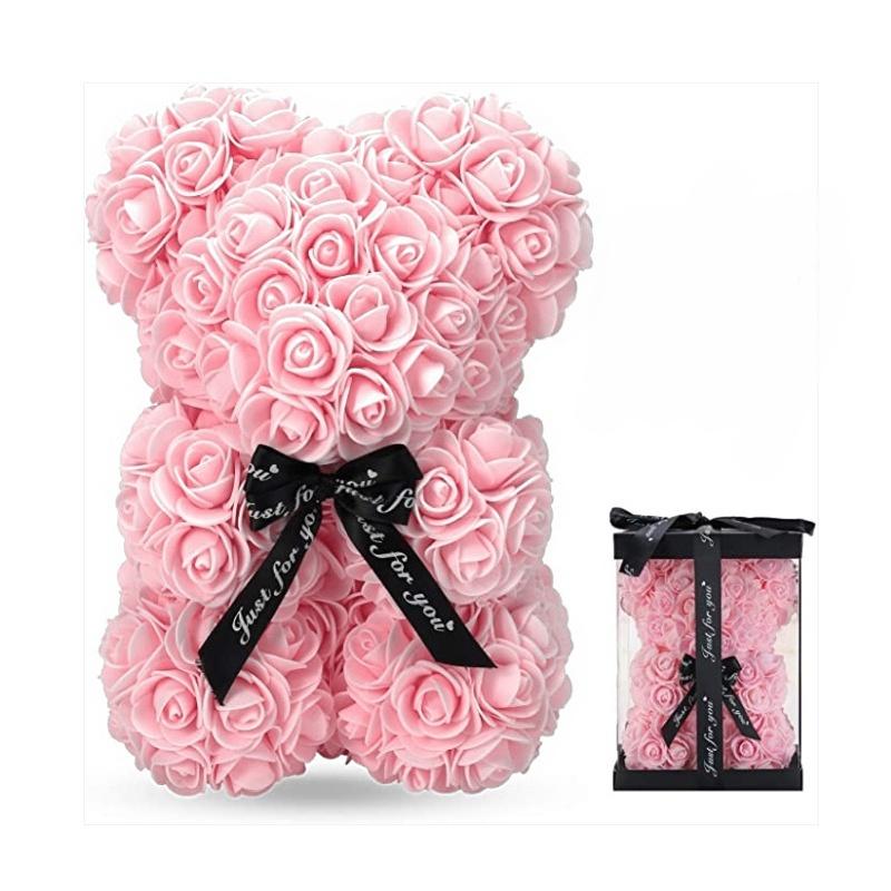 

Романтичний День святого Валентина Креативний Вічна Квітка Троянда Ведмедик Різдвяний Подарунок Ведмедик з Троянд Ведмедик Обіймашка Весільна Квіткова Декорація Подарунок світло-рожевий колір