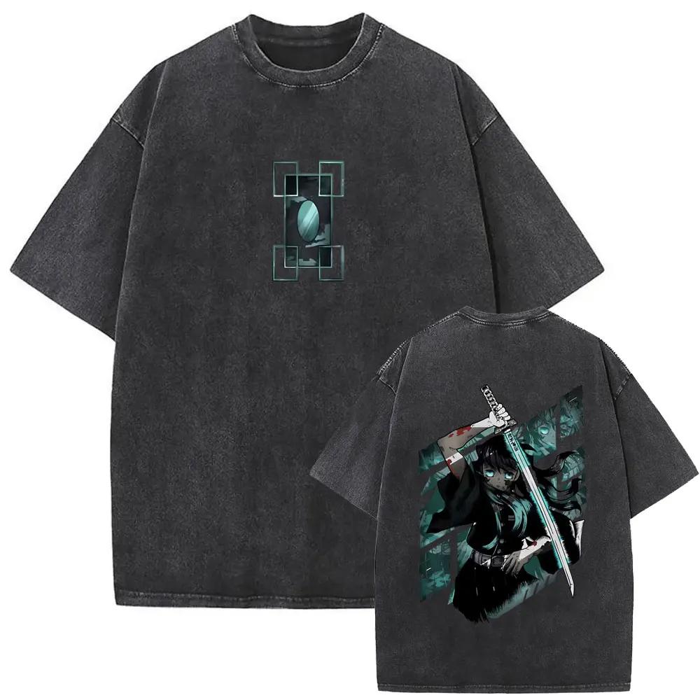 Hot Anime Demon Slayer Agatsuma Zenitsu Graphic Print T-shirt Men Women Loose Casual Oversized Streetwear Harajuku Short Sleeve Cotton Summer New Tee