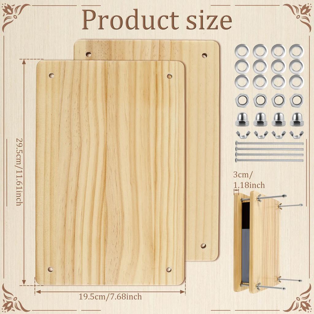Book Press Bamboo Wood Book Binding Press Portable Flower Press Reusable Book Press Machine Multifunctional Bookbinding Press