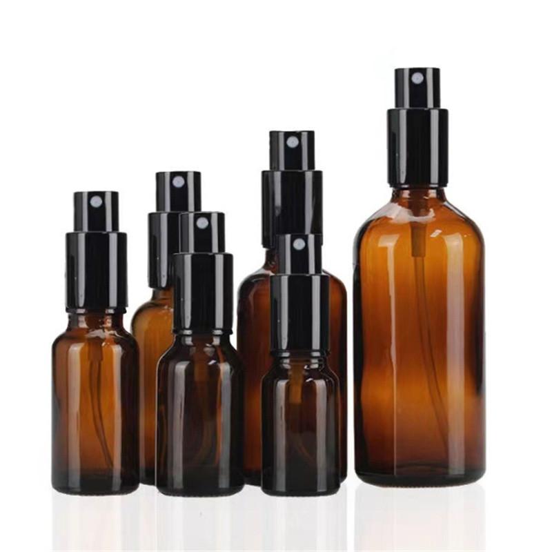1PC 15ml 20ml 30ml 50ml 100ml Amber Sprayer Atomize Bottle Glass Perfume Bottle Travel Refillable Bottle Essential Oil Bottle