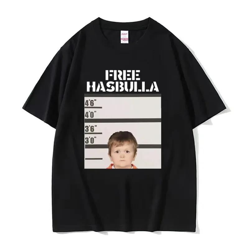 Funny Hasbulla Meme Pattern Tshirt For Unisex Fashionable And Casual Oversized Tshirt Short Sleeved Tshirt Street Wear