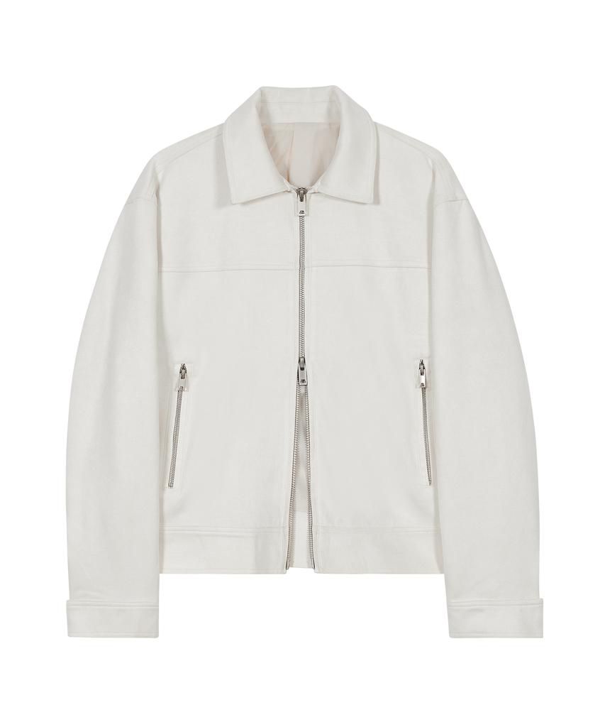 Ironyporno Whiteline 86-Iro237 Biker Collar Suede Jacket Ivory