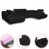 U-shaped Corner Sofa Bed, Extendable F. Bosso Family Sleeping Furniture Black Velvet