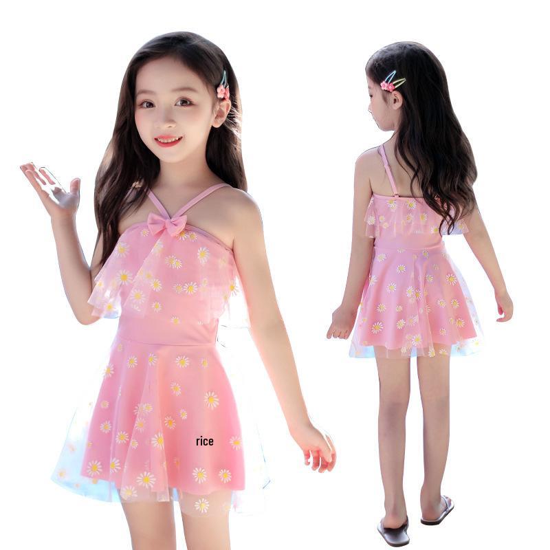 Girls' One-Piece Princess Swimsuit: Cute, Fashionable Swimwear for Kids