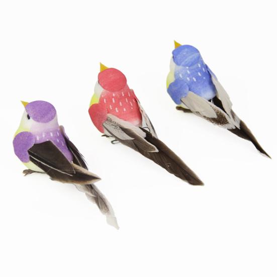 Bird Statue Life-like Home Prop Brightly Colored Adorable Xmas Bonsai Feathered Figurine for Courtyard