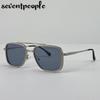Vintage Steampunk Pilot Square Sunglasses Men  Luxury Brand Trendy Metal Frame Driving Sunglass For Male UV400 Punk Shades