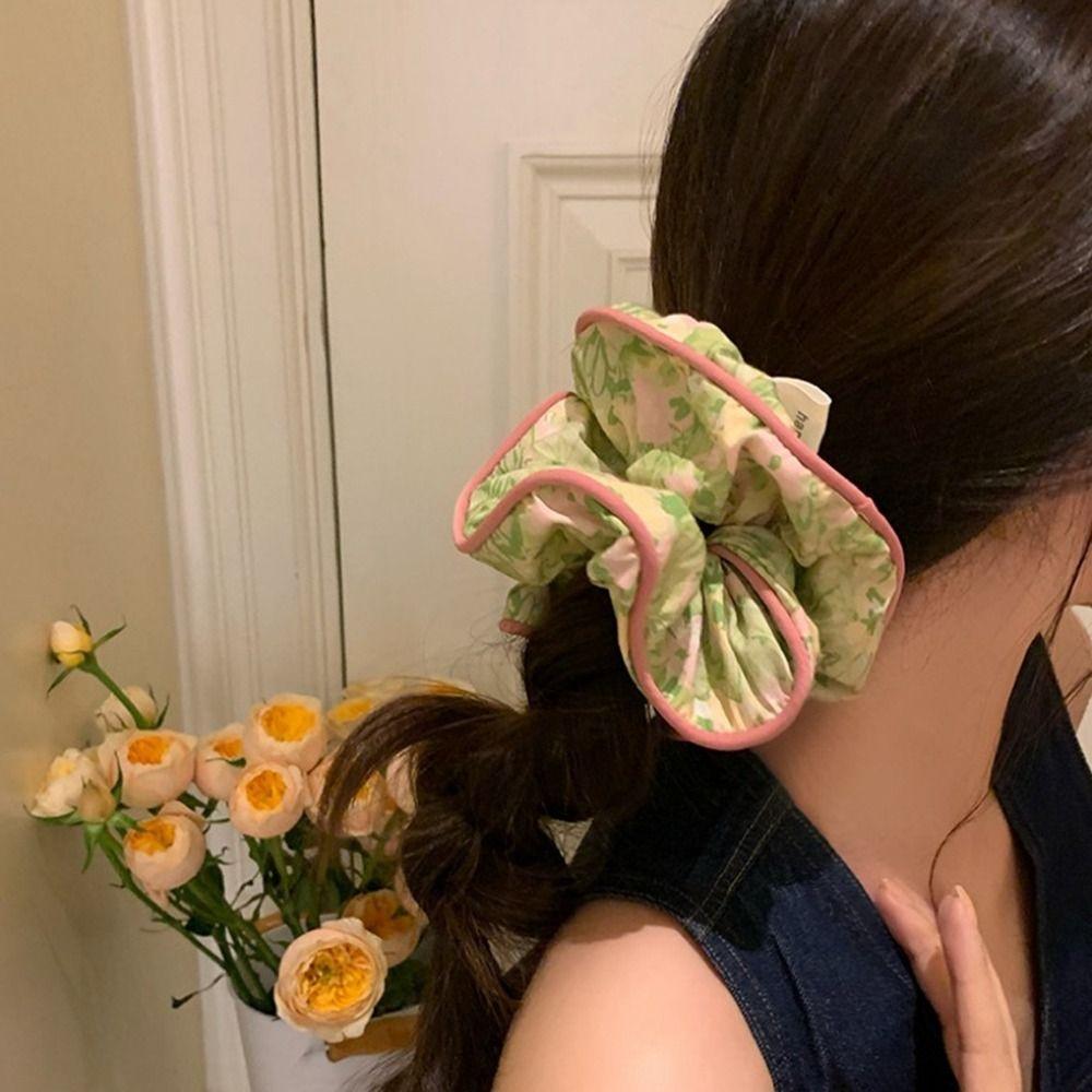 

Large Intestine Hair Ring Lace Korean Style Headwear Women Scrunchies Flower Hair Rope Hair Tie