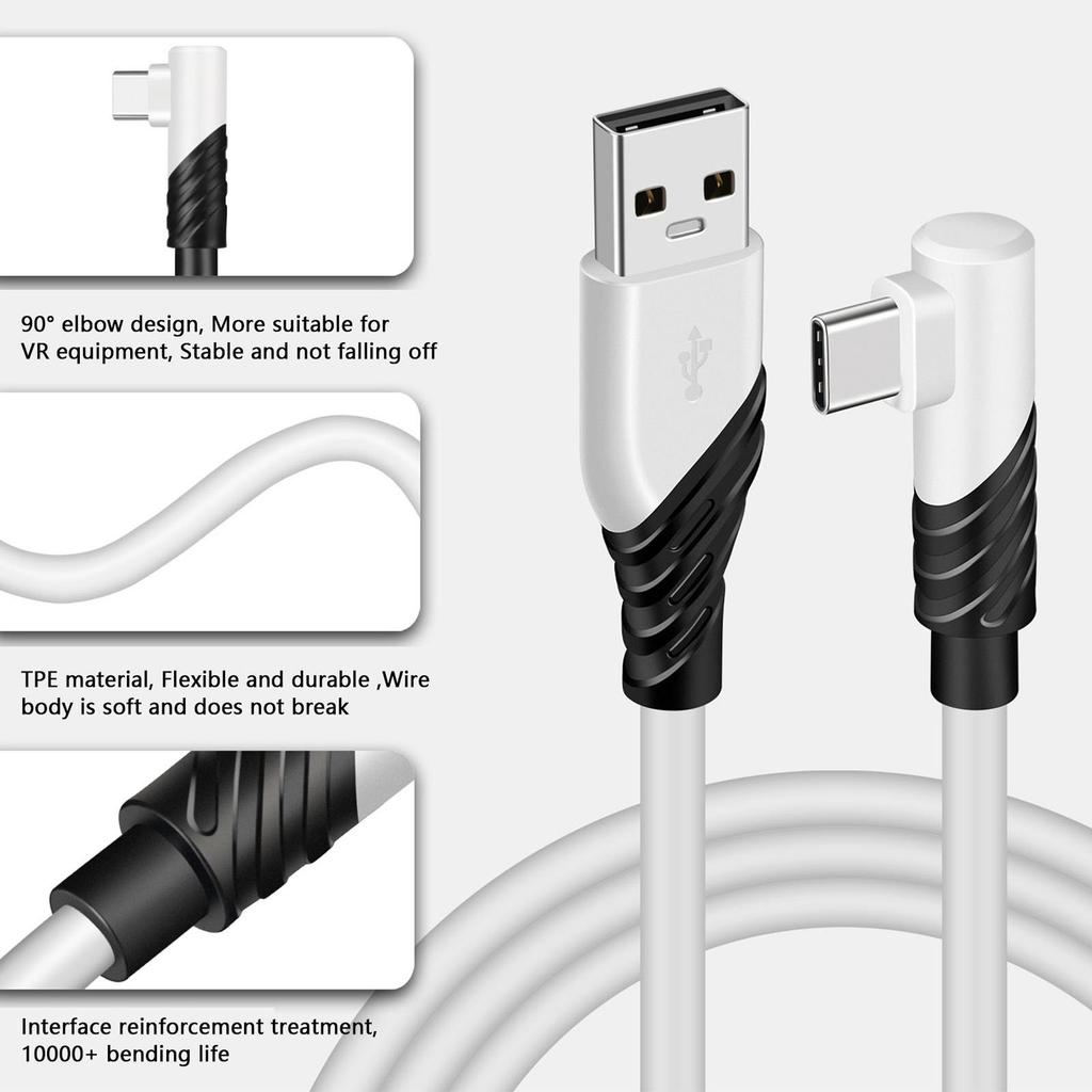 Link Cable Elbow 90 Degrees 5 Meters Usb3.0 Computer Connection Data Cable Compatible For Oculus Quest2 Vr Helmet