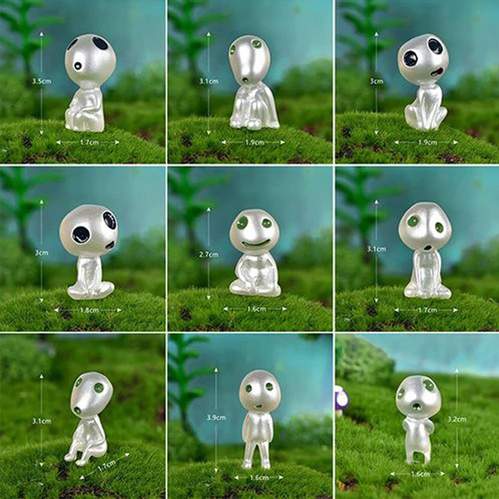 10 Halloween Luminous Alien Ornament Glow In Dark Resin Crafts For Micro Landscape Garden Decoration