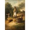 Boho Kaninchen Hase Vintage Poster Rustikaler Hase Cottagecore Druck Leinwandbild Tier Wandkunst Bild Ostern Bauernhaus Dekor