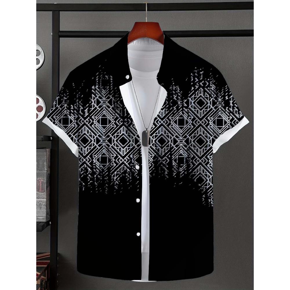 Hawaiian Ethnic Pattern Design 3d Printed  Mens Shirt Summer Casual Printed Short Sleeve Beach Hawaiian Tops Men's Clothing