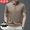 Hengyuanxiang Men's Silk Blend Cool-Feel Polo Shirt