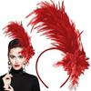 Women's 1920s Feather Fascinator Headband, Fascinators Hat for Women Tea Party Flower Headpiece Gatsby Derby Hat
