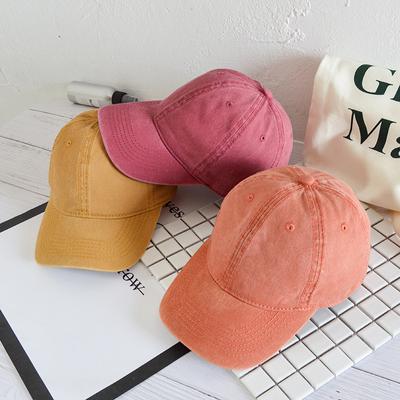 Washed Duck Tongue Hat Children's Couple Old Cowboy Fabric Baseball Hat Women's Light Plate Curved Eaves Hip Hop Hat